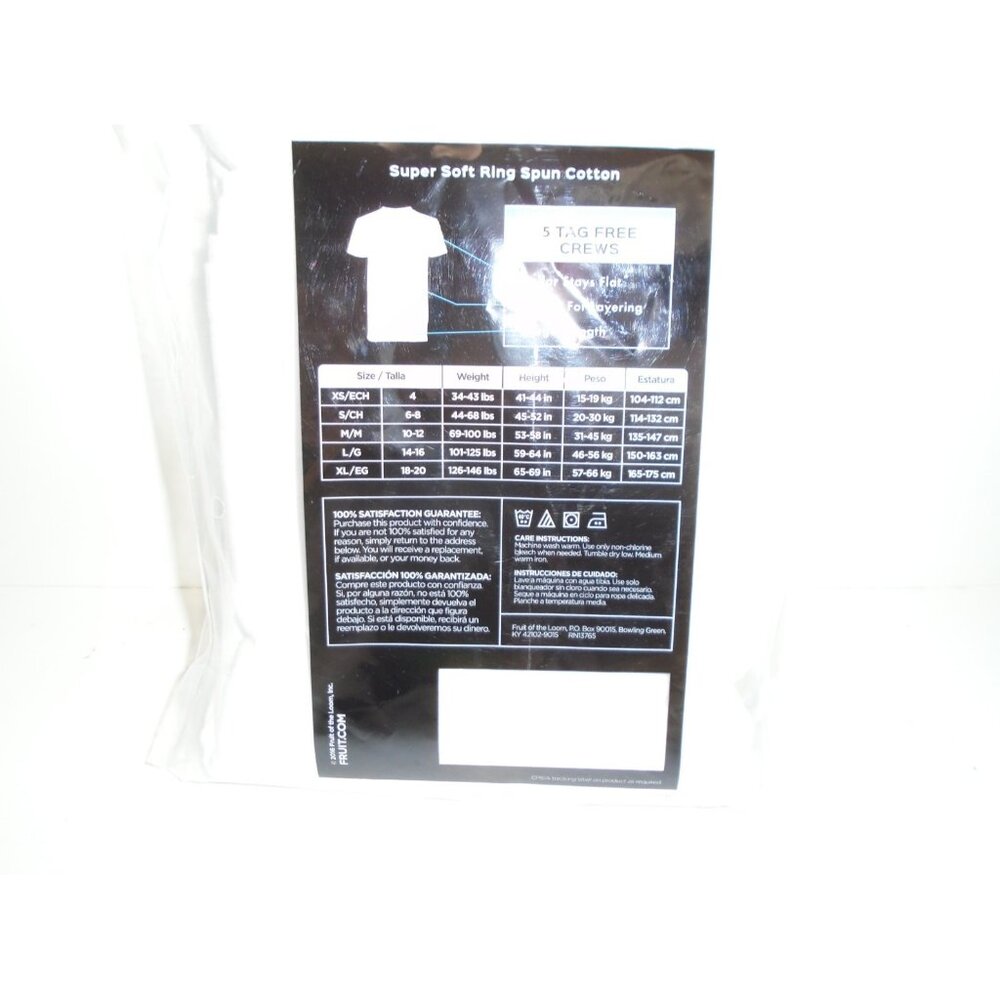 Boy's Fruit Of The Loom Signature Package Of 5 Crews Size XS (4) White New !!!! - Picture 2 of 2